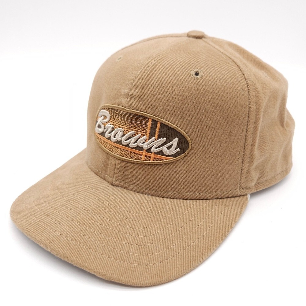 Vinage New Era Strapback Tan Cleveland Browns Hat Cap Stadium Collection NFL